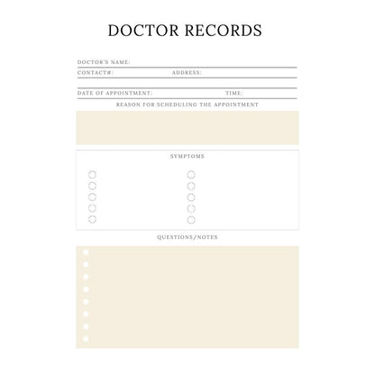 Medical Planner Canva Template | Printable Health Tracker | Doctor Appointment and Medication Log | Wellness and Symptom Journal - Social Canvas