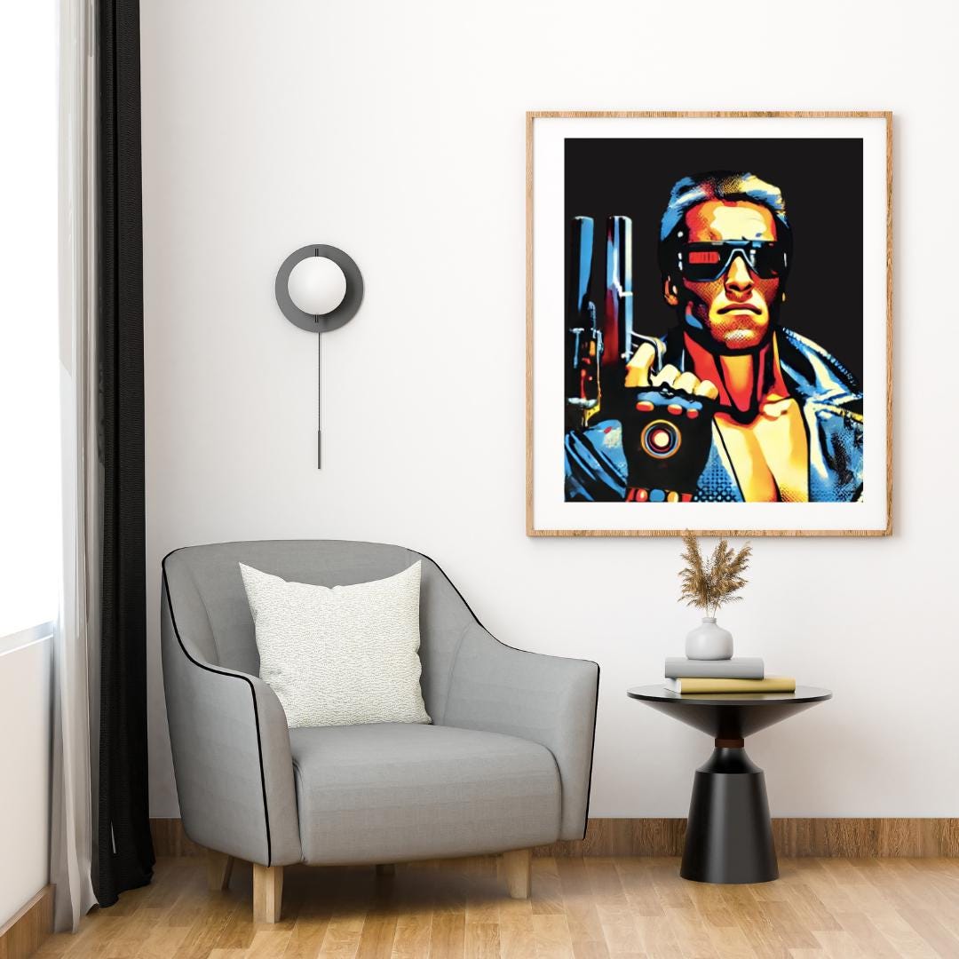 Terminator Style Pop Art Poster - Iconic Sci-Fi Movie Wall Decor - Social Canvas