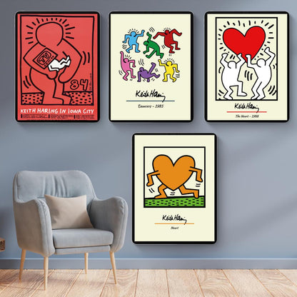 Keith Haring’s Iconic Inspired Print Collection (100 Unique Designs) - Retro Modern Wall Art - Social Canvas