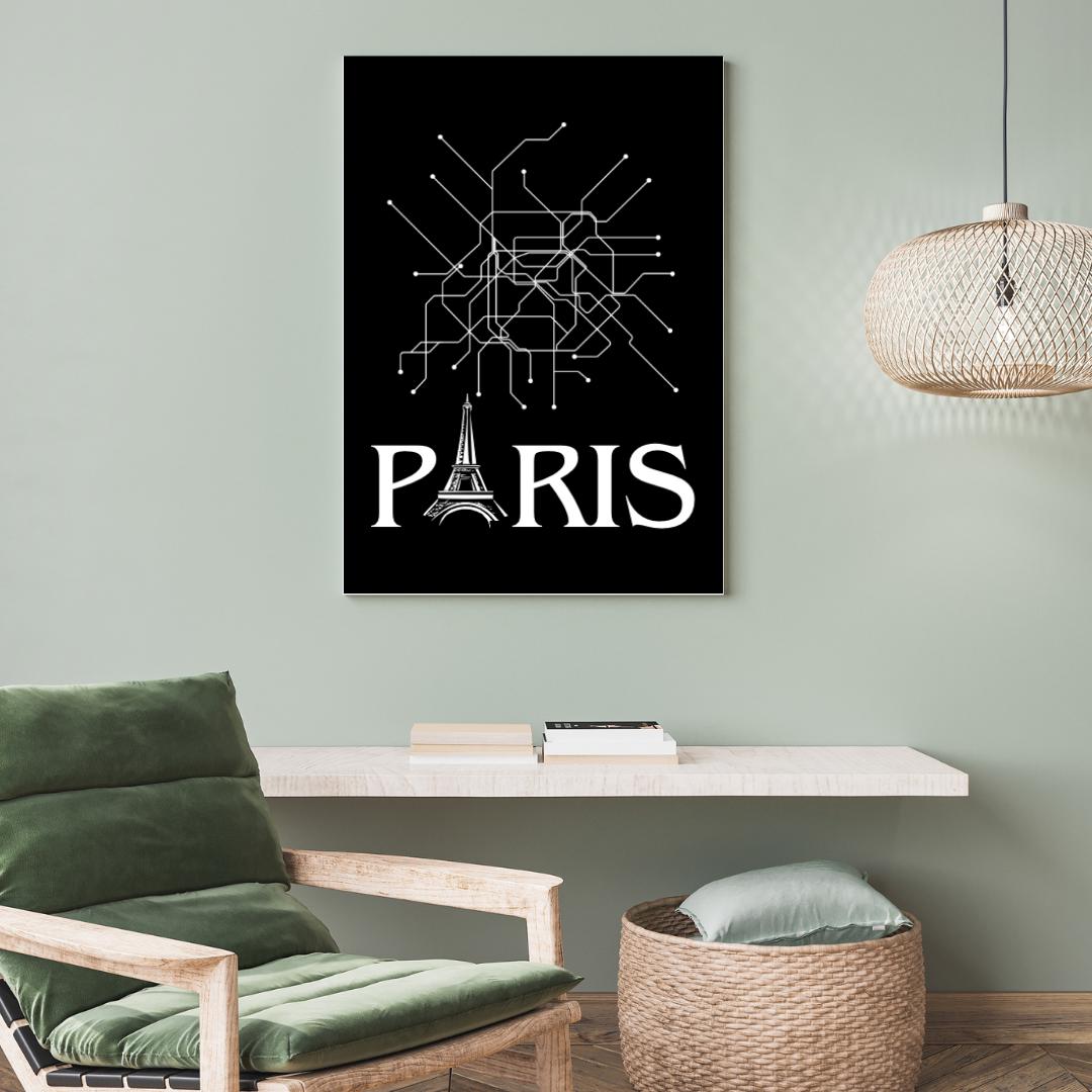 Modern 5 Subway Art Prints, New York, Paris, London, Berlin Minimalist Black and White City Map Poster, Contemporary Urban Wall Art - Social Canvas