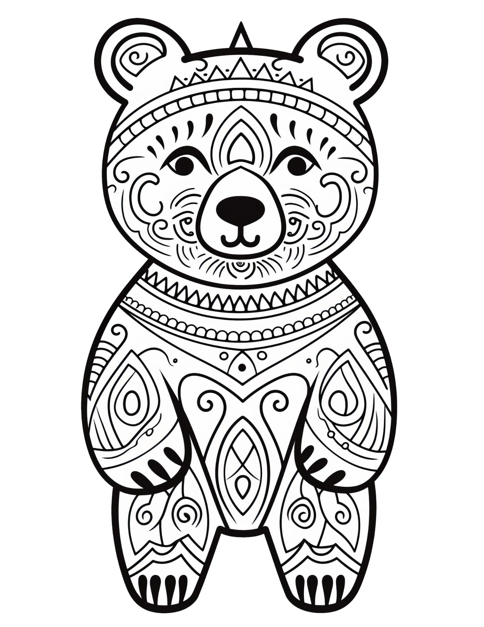 Folk Art Coloring Book | 25-Page Canva Template with Traditional Folk-Inspired Designs | Creative Coloring Pages for All Ages - Social Canvas