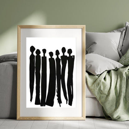 Minimalist Black Silhouette Art Print | Abstract Figurative Wall Art | Contemporary Modern Home Decor - Social Canvas