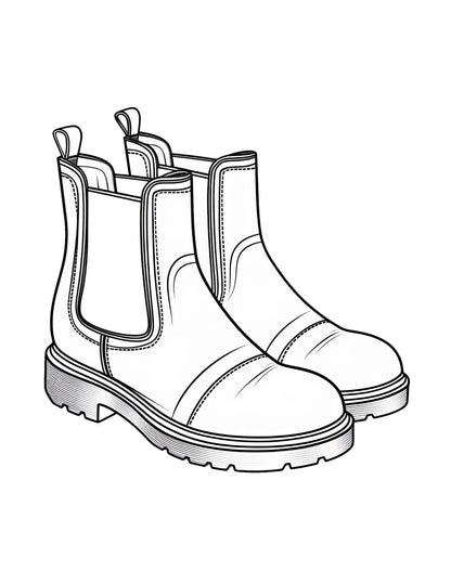 Footwear Coloring Book | 25-Page Canva Template Featuring Stylish Shoe Designs | Fun Coloring Pages for Fashion Lovers | Digital Download - Social Canvas