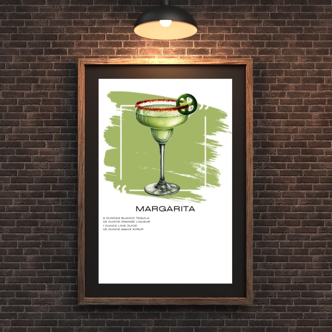 Margarita Cocktail Recipe Art Print - Vibrant Lime and Tequila Wall Decor - Social Canvas
