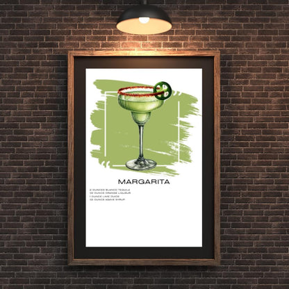 Margarita Cocktail Recipe Art Print - Vibrant Lime and Tequila Wall Decor - Social Canvas