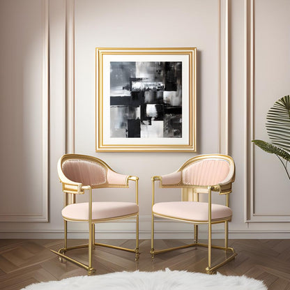 Monochrome Abstract Wall Art Print | Black and White Geometric Art | Modern Minimalist Home Decor | Contemporary Textured Painting - Social Canvas