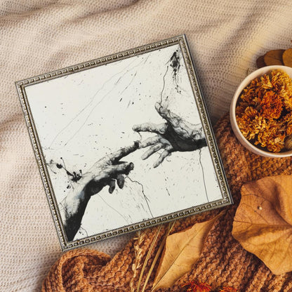 Dynamic Abstract Hand Art Print | Black and White Splatter Painting | Modern Expressionist Wall Art for Home or Office - Social Canvas