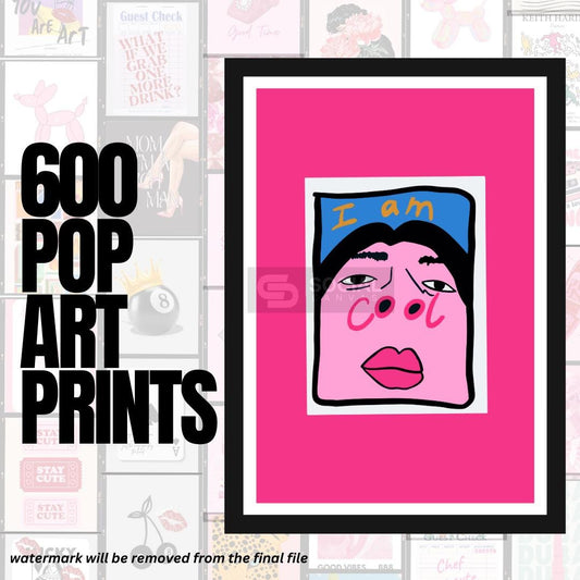 I Am Cool Pop Art Poster | Art Print Vibrant Pop Art Style | 600 Pop Art Prints Bundle - Social Canvas