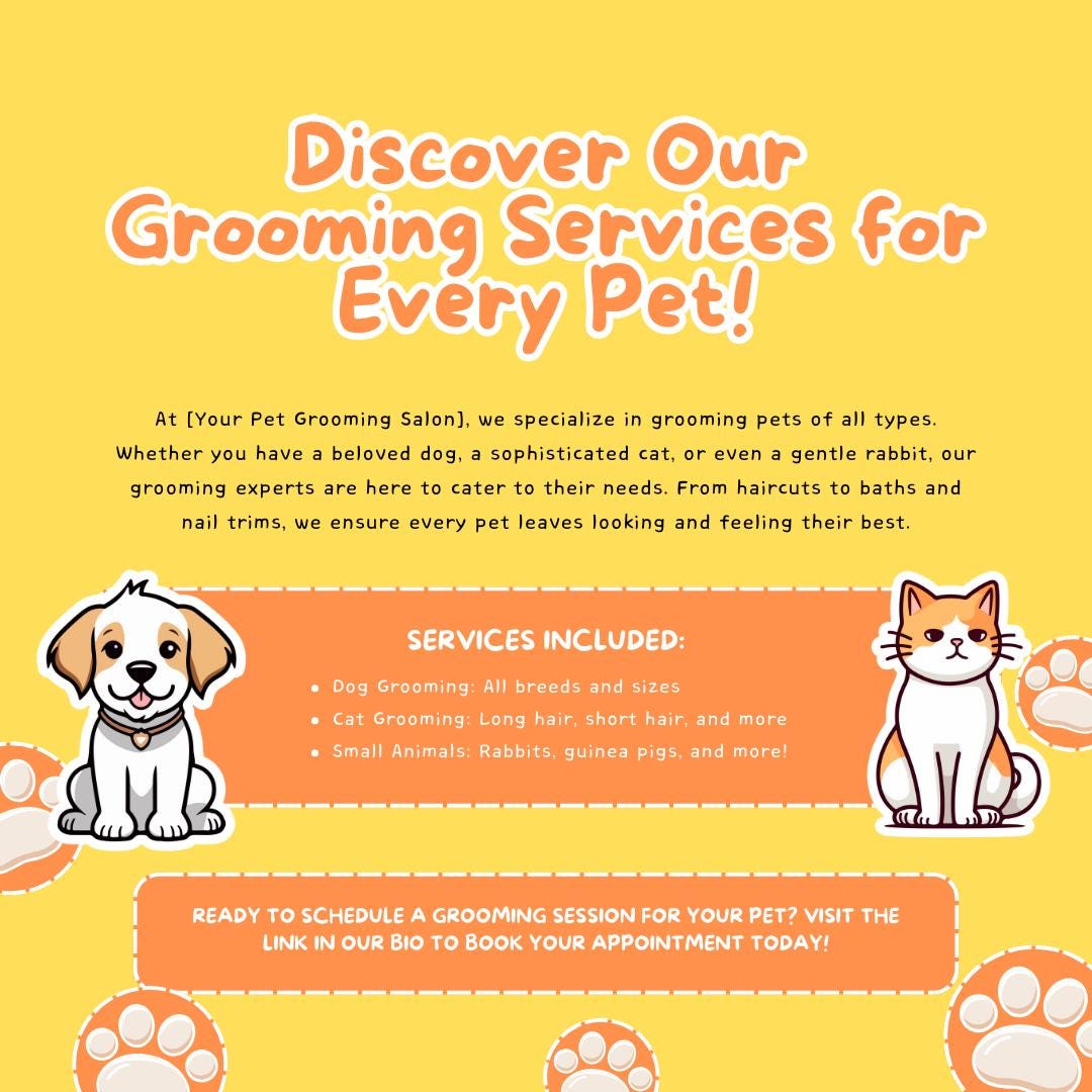 30 Pet Grooming Templates | Pet Care, Dog Grooming | Salon Marketing | Social Media Planner, Analytics Guide | 800 Faceless Videos - Social Canvas