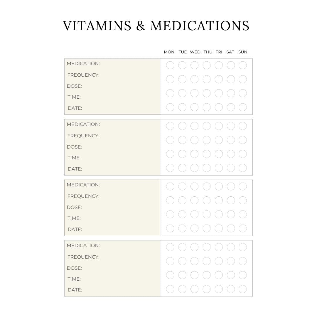 Medical Planner Canva Template | Printable Health Tracker | Doctor Appointment and Medication Log | Wellness and Symptom Journal - Social Canvas