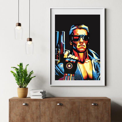 Terminator Style Pop Art Poster - Iconic Sci-Fi Movie Wall Decor - Social Canvas