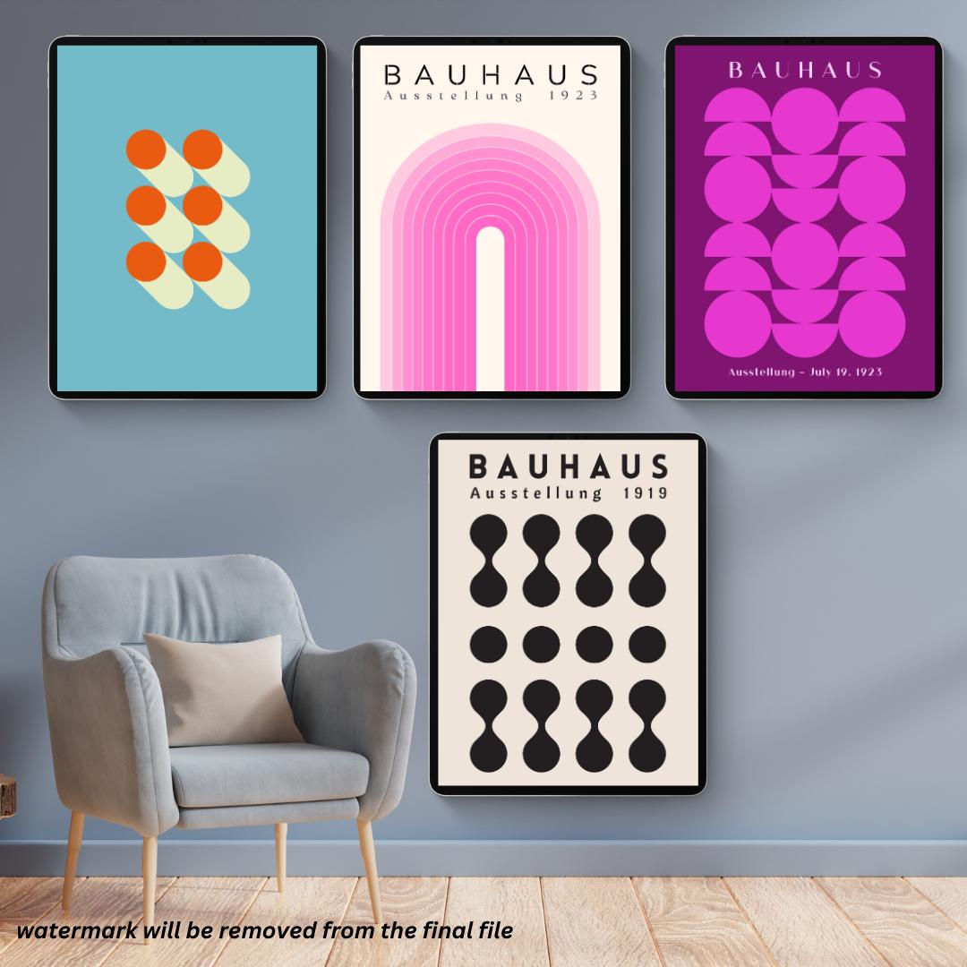50 Bauhaus Exhibition Posters | Bauhaus Art Prints | 50 Printable Posters Bundle - Social Canvas