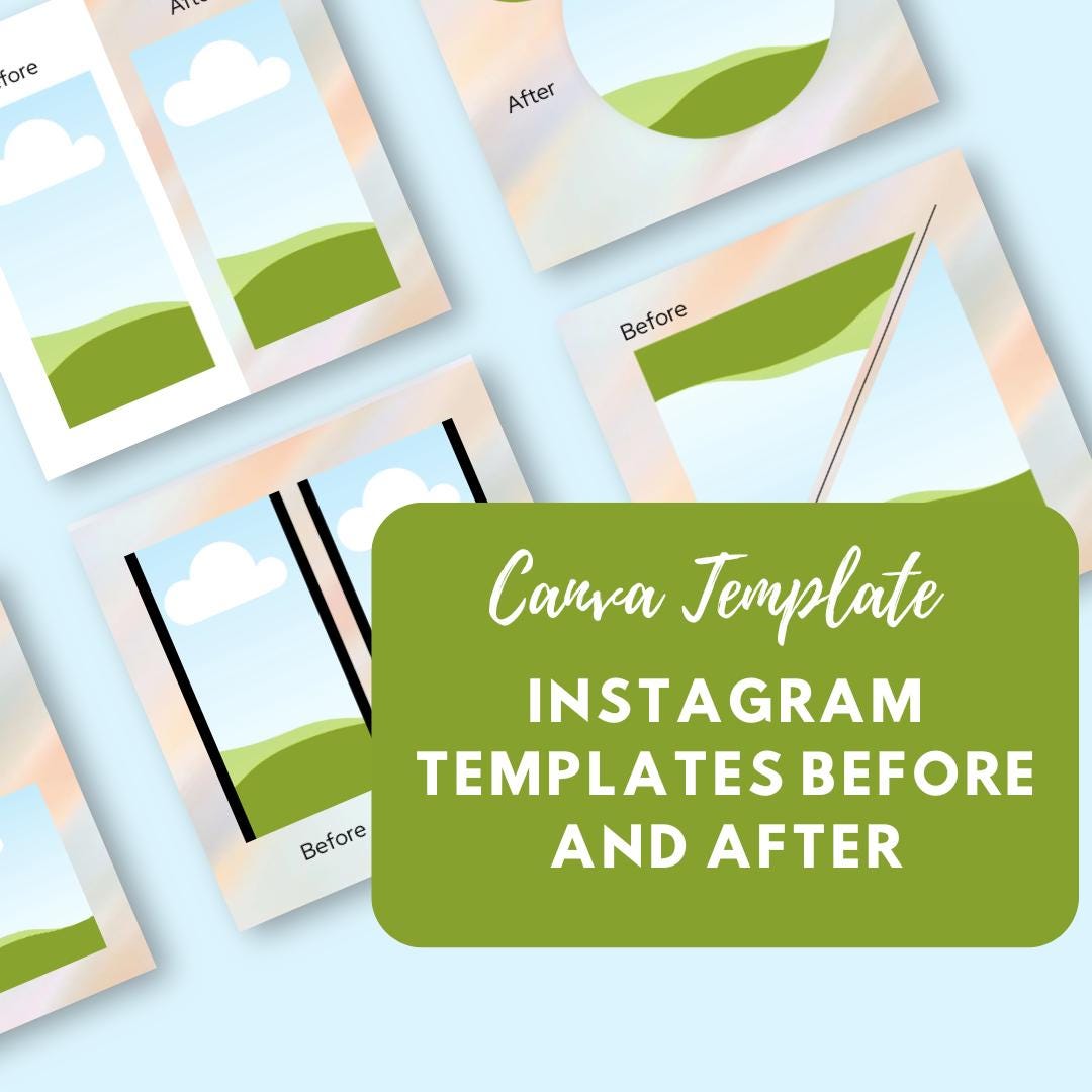 25 Instagram Before & After Templates | Editable Canva Templates | Social Media Comparison and Transformation Posts | Instant Download - Social Canvas
