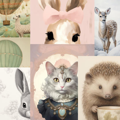200 Adorable Kids Wall Art Prints – Whimsical Animal & Fantasy Posters for Nursery and Playroom Decor | Cute and Magical Artwork Set - Social Canvas