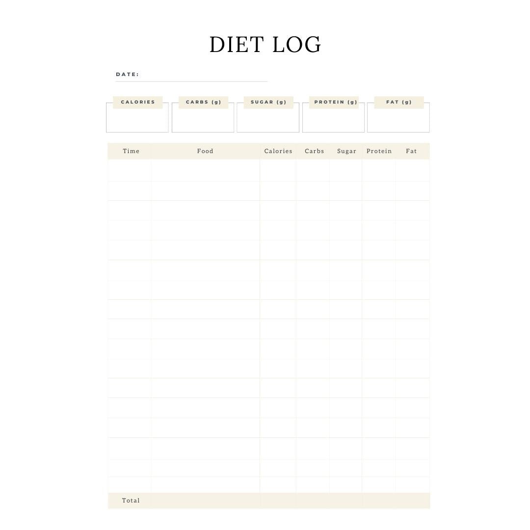 Weight Loss Planner Canva Template | Fitness Tracker | Meal & Exercise Log | Goal Setting Journal | Digital Download - Social Canvas