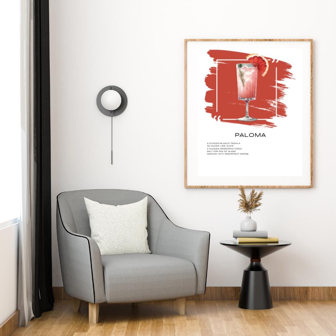 Paloma Recipe Art Print - Refreshing Tequila Cocktail Wall Decor - Social Canvas