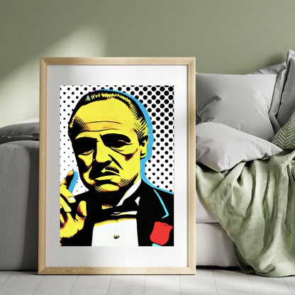 Pop Art Godfather Portrait Print - Iconic Mafia Movie Wall Decor - Social Canvas