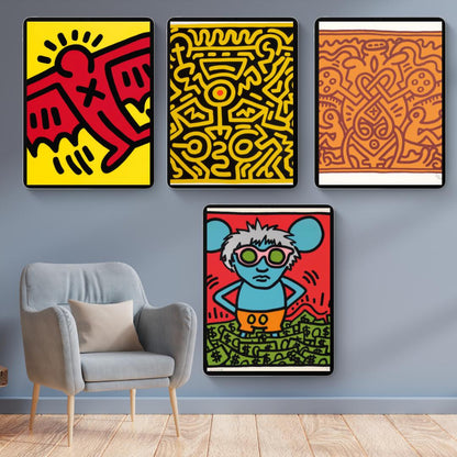Keith Haring’s Iconic Inspired Print Collection (100 Unique Designs) - Retro Modern Wall Art - Social Canvas