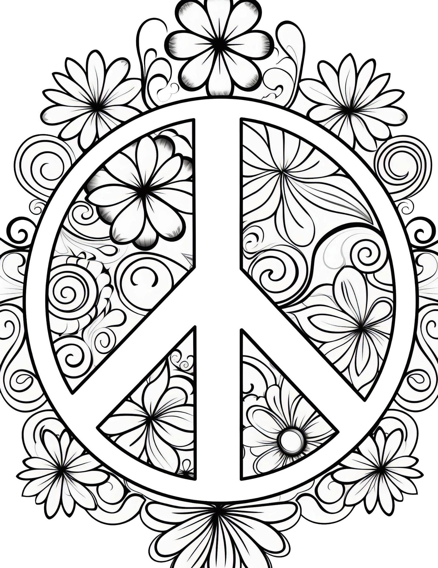 Groovy Coloring Book | 25-Page Canva Template with Retro & Psychedelic Designs | Funky, Wavy, and Abstract Coloring Pages | Digital Download - Social Canvas