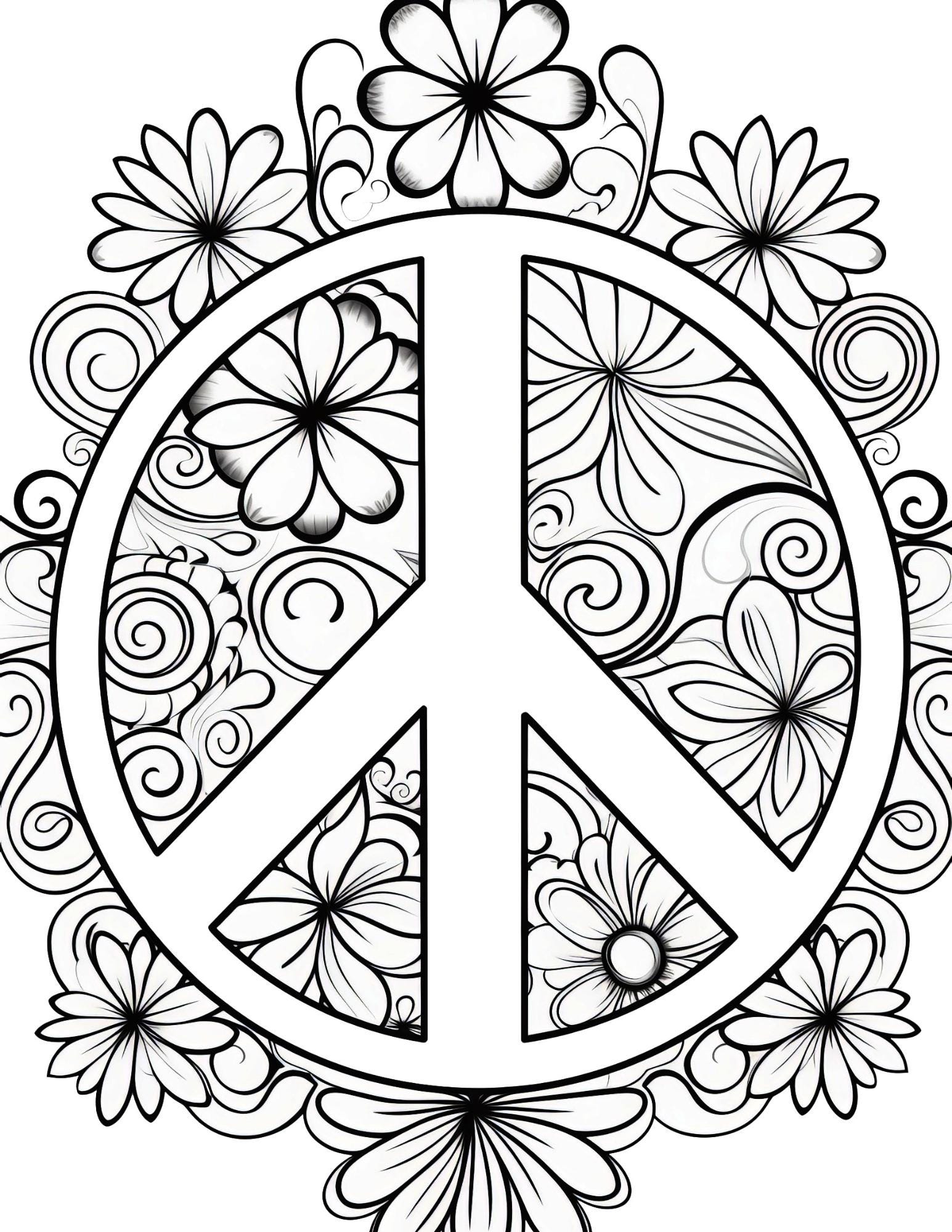 Groovy Coloring Book | 25-Page Canva Template with Retro & Psychedelic Designs | Funky, Wavy, and Abstract Coloring Pages | Digital Download - Social Canvas