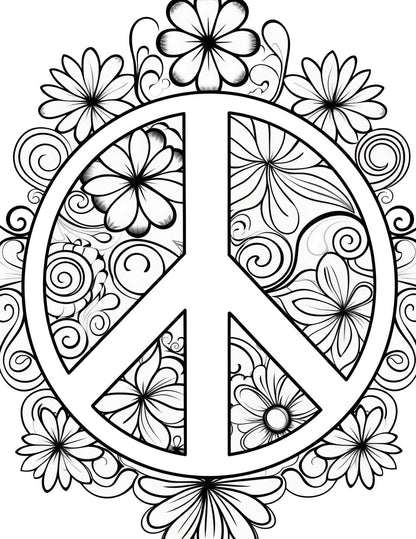 Groovy Coloring Book | 25-Page Canva Template with Retro & Psychedelic Designs | Funky, Wavy, and Abstract Coloring Pages | Digital Download - Social Canvas