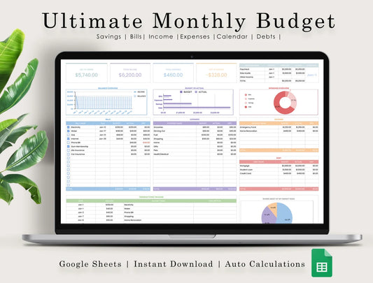 Customizable Budget Planner (Google Sheets Template) (MRR) - Social Canvas