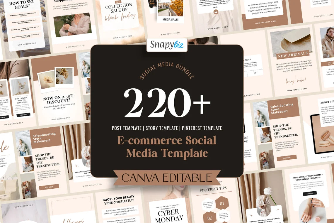 220 E-Commerce Social Media Business Templates - Social Canvas
