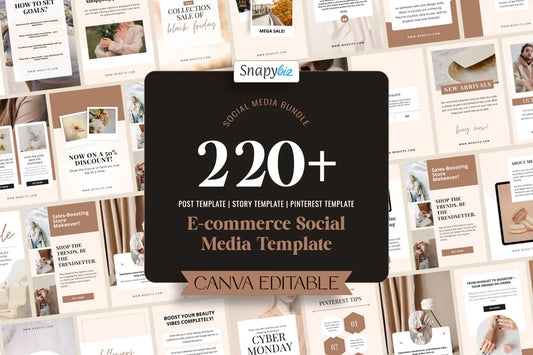 220 E-Commerce Social Media Business Templates - Social Canvas