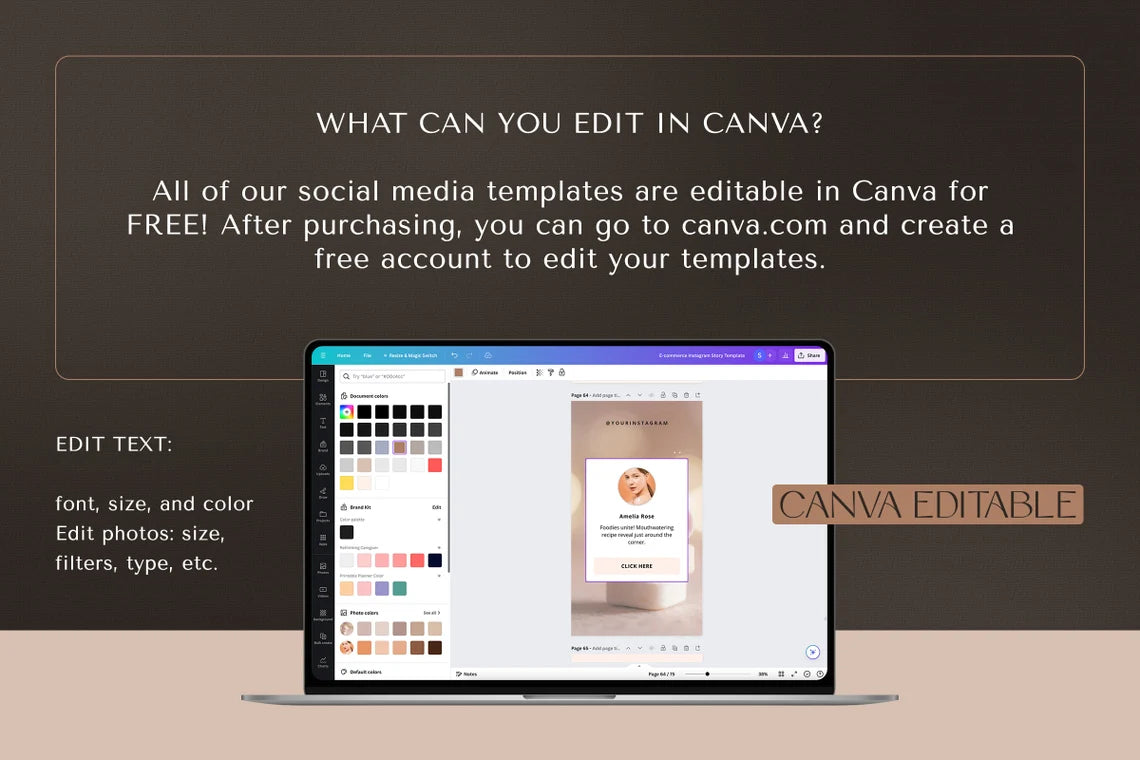 220 E-Commerce Social Media Business Templates - Social Canvas