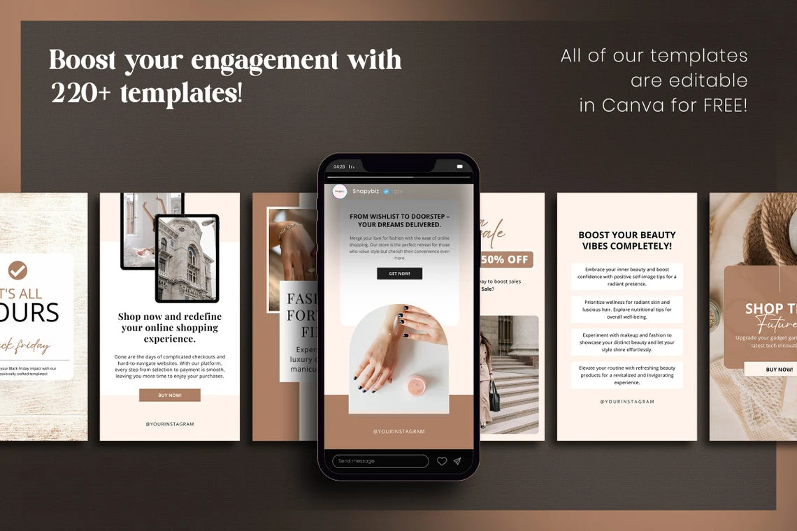 220 E-Commerce Social Media Business Templates - Social Canvas