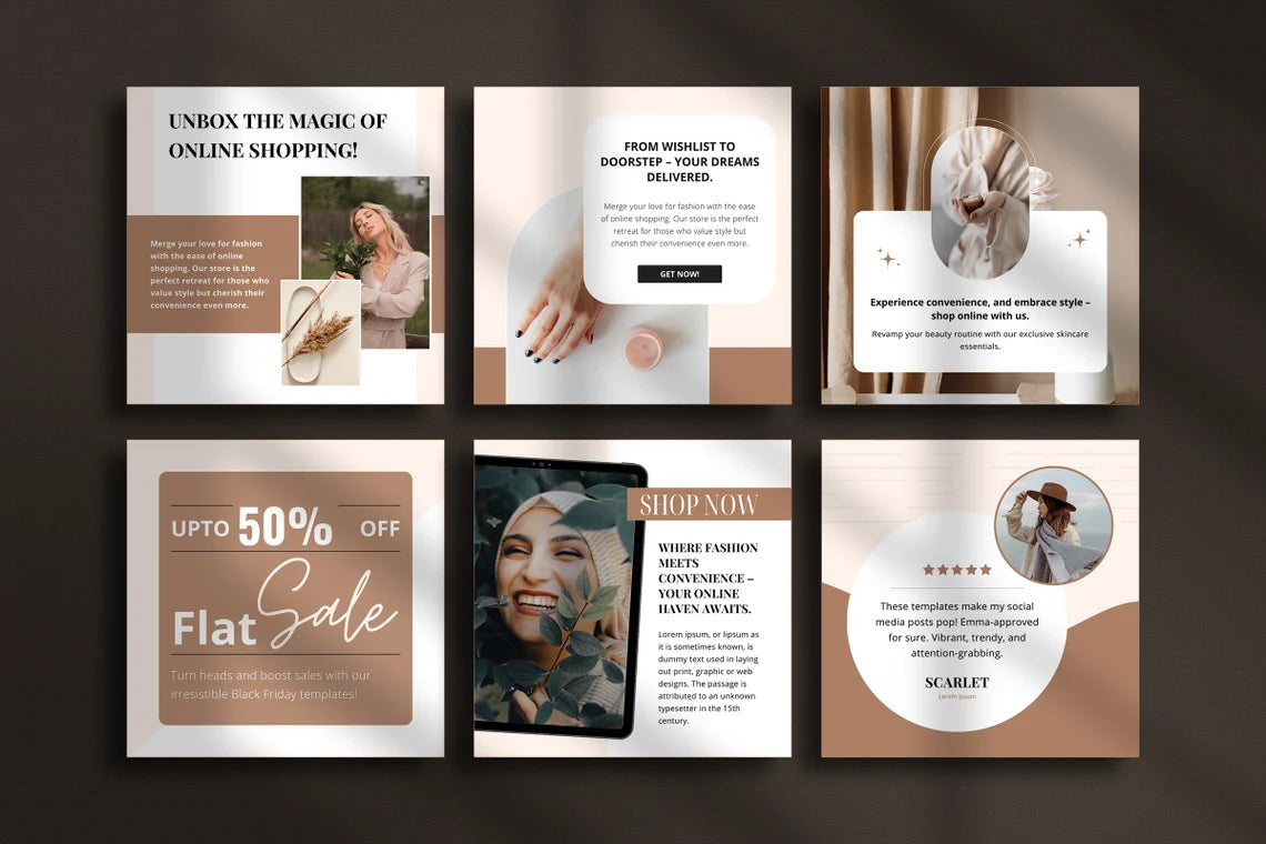 220 E-Commerce Social Media Business Templates - Social Canvas