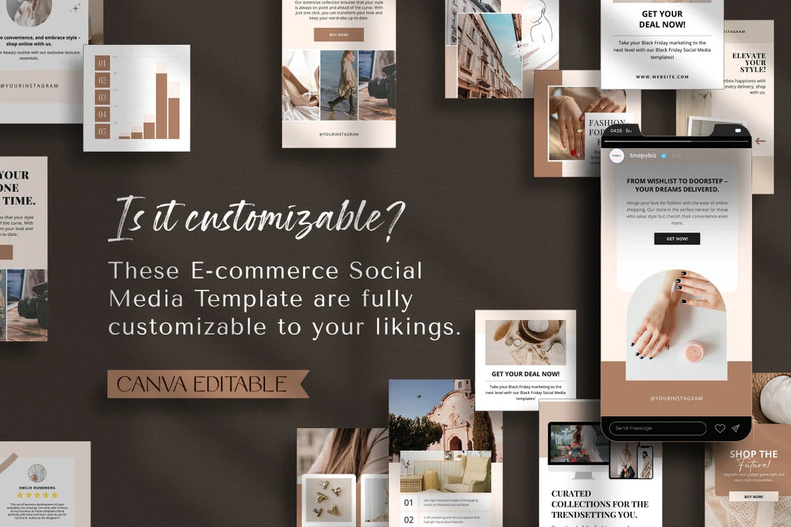 220 E-Commerce Social Media Business Templates - Social Canvas