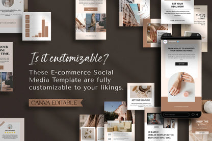220 E-Commerce Social Media Business Templates - Social Canvas