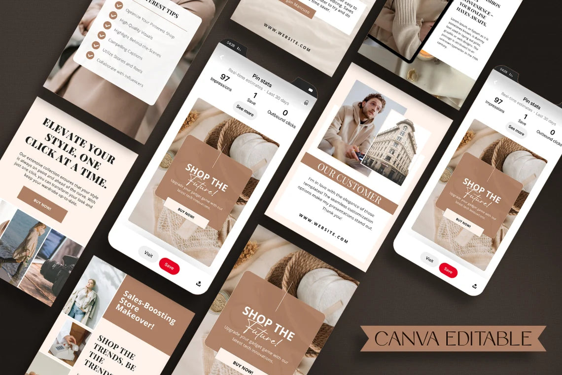 220 E-Commerce Social Media Business Templates - Social Canvas
