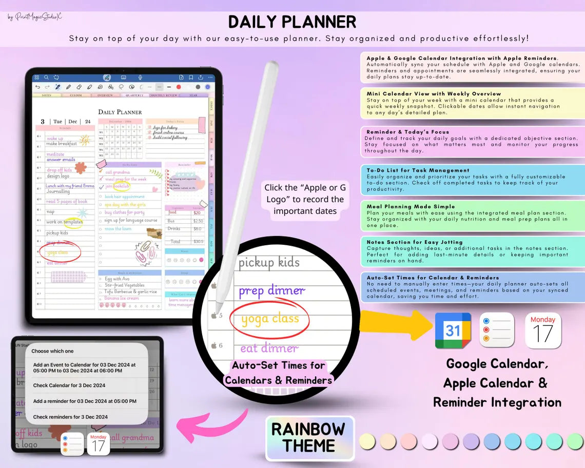All-in-One Digital Planner – Hyperlinked PDF for GoodNotes, iPad & Tablet Planning - Social Canvas