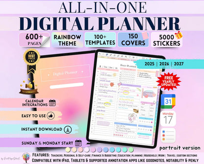 All-in-One Digital Planner – Hyperlinked PDF for GoodNotes, iPad & Tablet Planning - Social Canvas