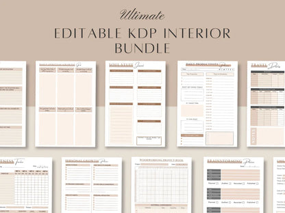 100 Editable KDP Canva Templates – Easy-to-Customize 2025 Interiors (MRR)