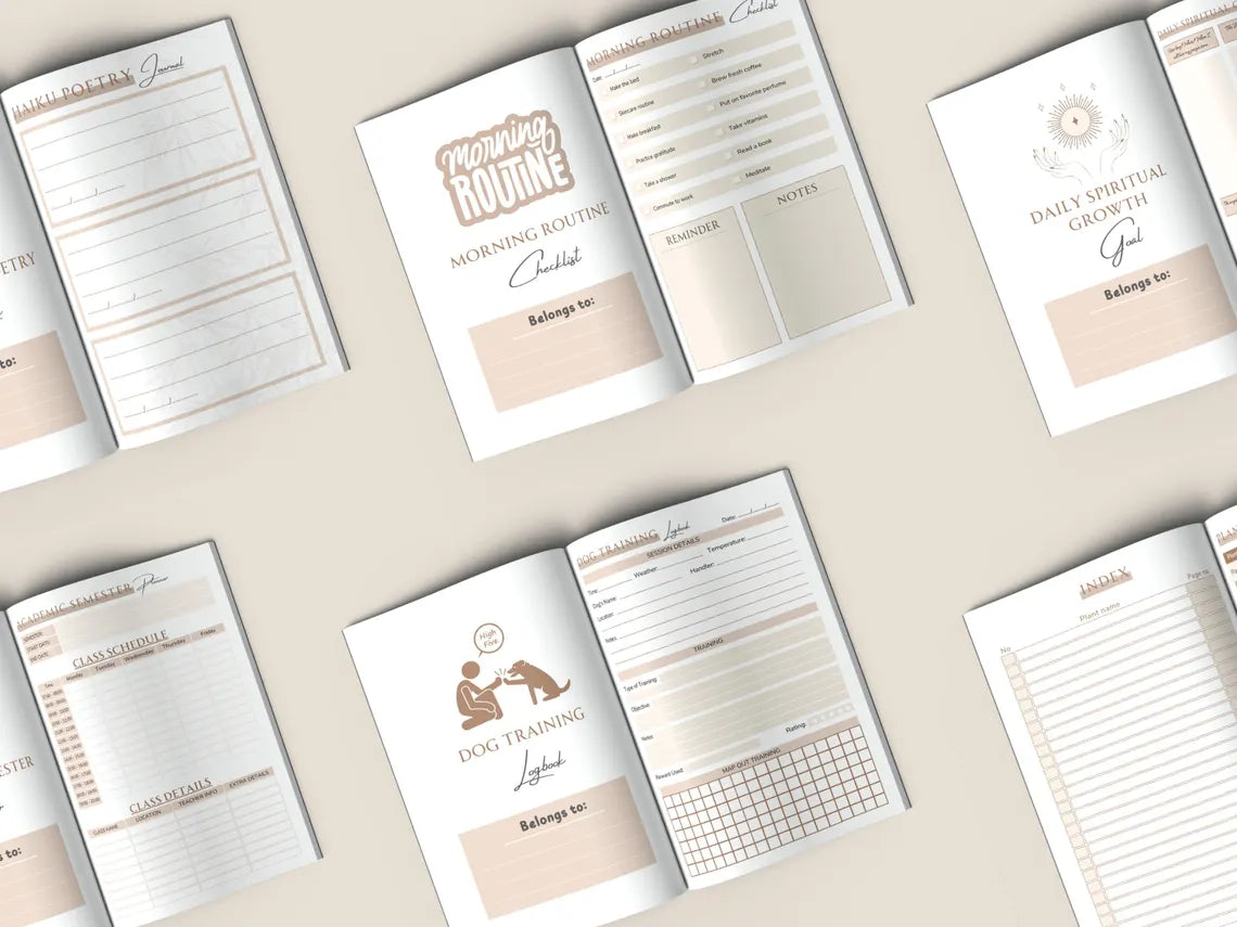 100 Editable KDP Canva Templates – Easy-to-Customize 2025 Interiors (MRR)