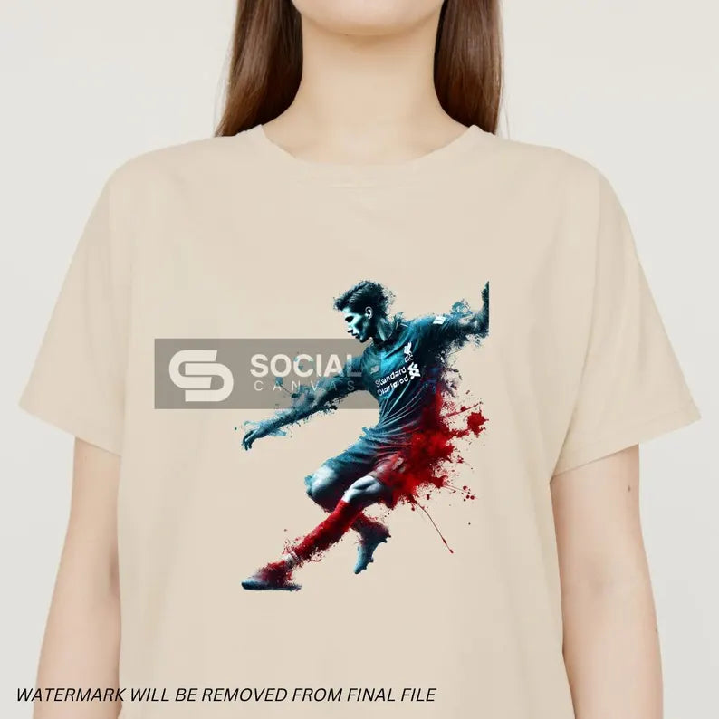 4 Original English Soccer League Watercolor Footballer Digital Art | Printable Commercial Use Design | Sports Print on Demand File - Social Canvas