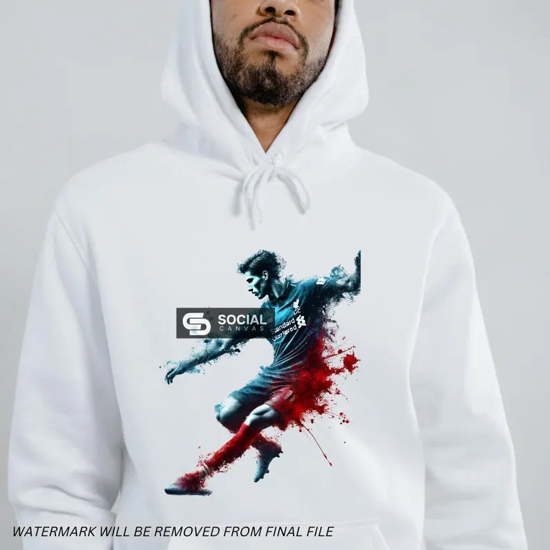 4 Original English Soccer League Watercolor Footballer Digital Art | Printable Commercial Use Design | Sports Print on Demand File - Social Canvas