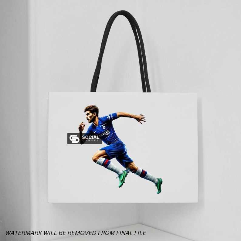 Chelsea-Inspired Watercolor Footballer Digital Art | Includes 4 Images | Printable Soccer Design for Commercial & Personal Use - Social Canvas