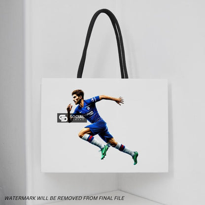 Chelsea-Inspired Watercolor Footballer Digital Art | Includes 4 Images | Printable Soccer Design for Commercial & Personal Use - Social Canvas