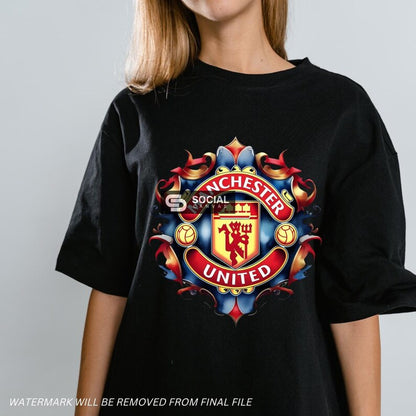 Manchester United-Inspired Watercolor Footballer Digital Art | Soccer Player Artwork | Sports Print-on-Demand File - Social Canvas