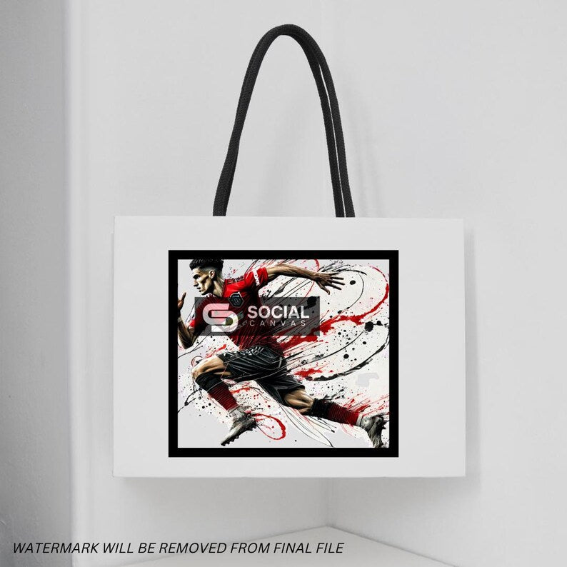 Manchester United-Inspired Watercolor Footballer Digital Art | Soccer Player Artwork | Sports Print-on-Demand File - Social Canvas