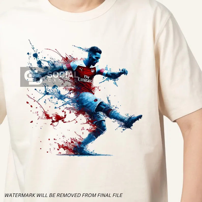 4 Original English Soccer League Watercolor Footballer Digital Art | Printable Commercial Use Design | Sports Print on Demand File - Social Canvas