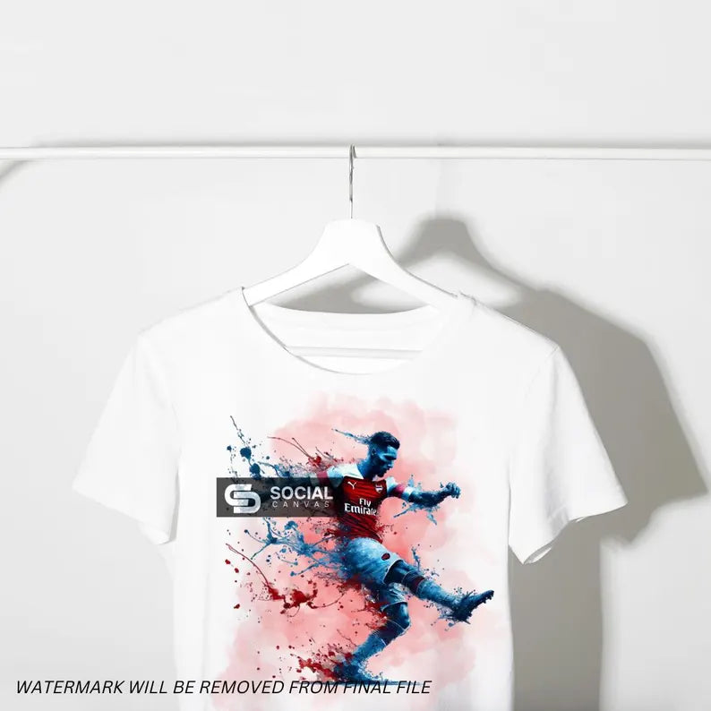 4 Original English Soccer League Watercolor Footballer Digital Art | Printable Commercial Use Design | Sports Print on Demand File - Social Canvas