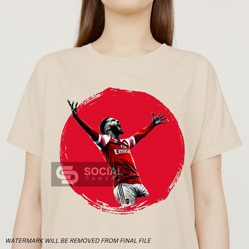 Arsenal-Inspired Original Watercolor Footballer Digital Art Bundle | Includes 4 Images | Printable Sports Art for Commercial Use - Social Canvas