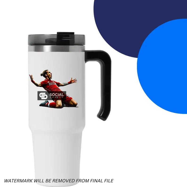 Liverpool-Inspired Watercolor Footballer Digital Art | Includes 4 Images | Printable Sports Design for Commercial - Social Canvas