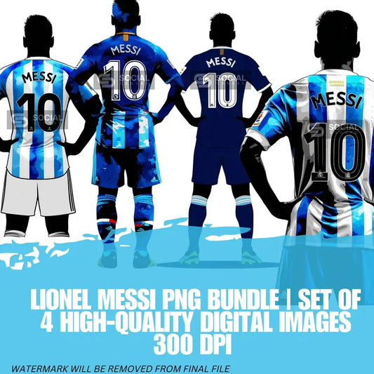 Inspired Lionel Messi PNG Bundle | High-Quality Digital Images | Soccer Legend Artwork for Print-On-Demand | Create Custom Sports Products | - Social Canvas