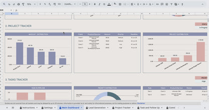 All-in-One CRM Template for Excel & Google Sheets – Track Leads, Sales & Contacts Easily - Includes Free Google Sheets Budget Planne